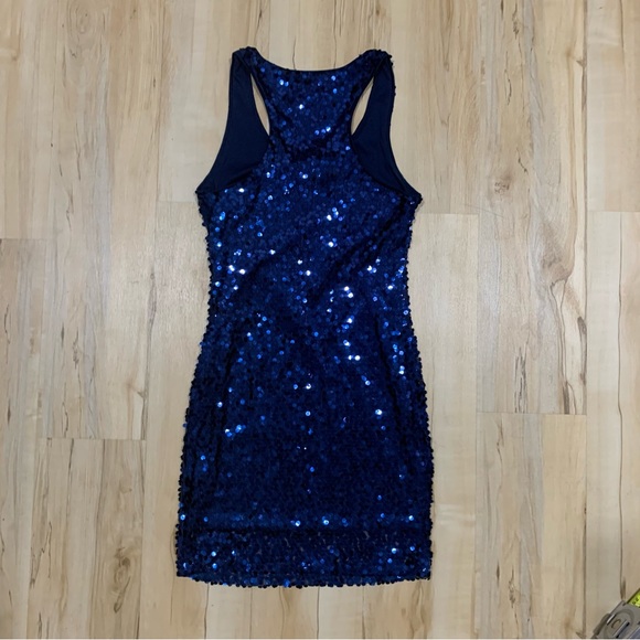 Forever 21 Dress Blue Sequin Size Medium - Picture 2 of 5